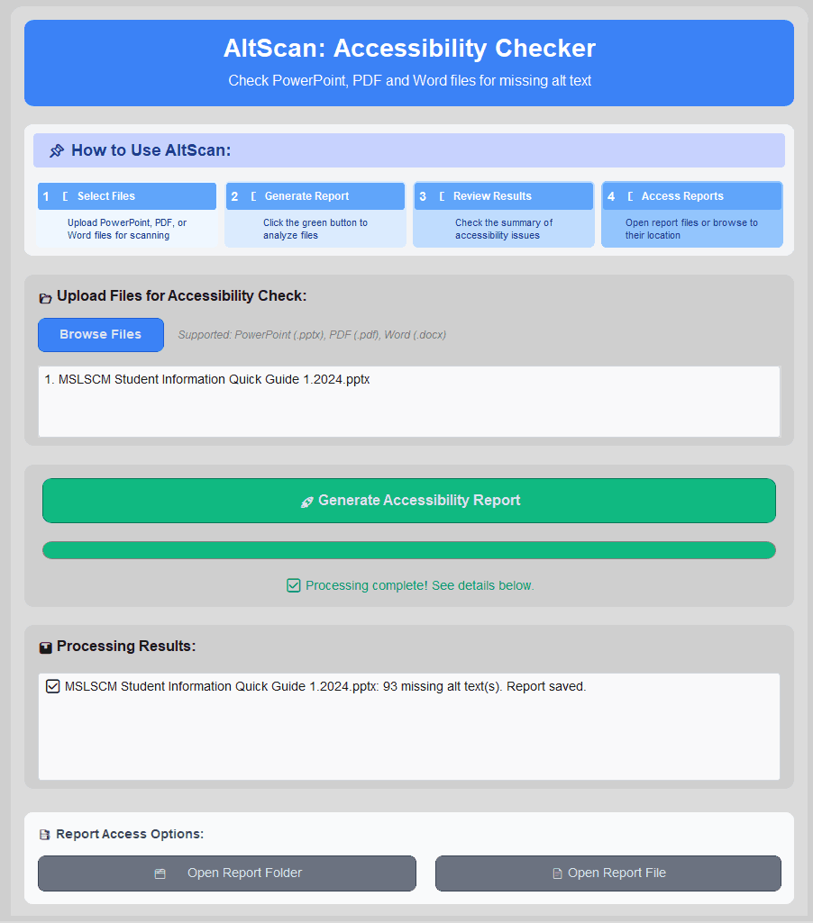 Alt-Scan UI screenshot